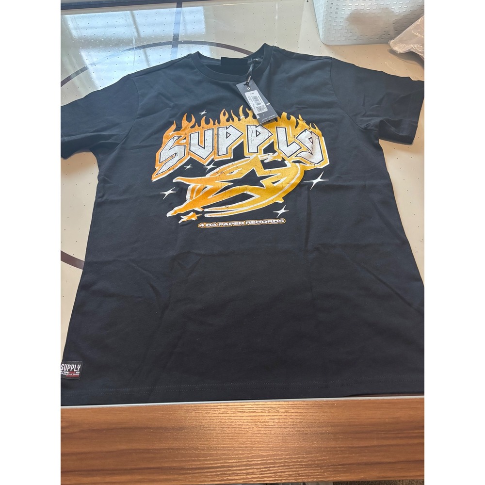 Supply & Demand Maddux Tee Black Graphic T-Shirt Brooklyn Bassline Tour NWT L